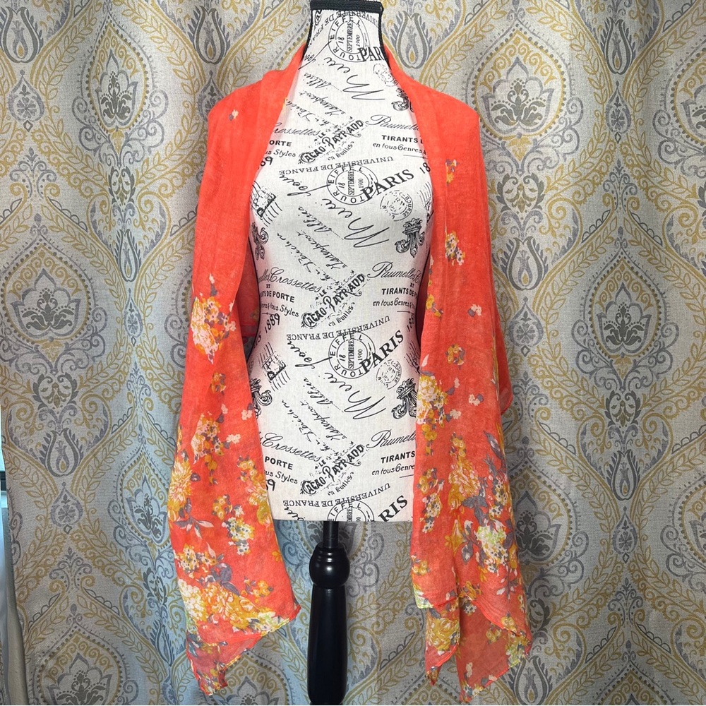 Coral Floral Wrap